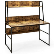 47" Computer Desk Writing Study Table Workstation-Rustic Brown